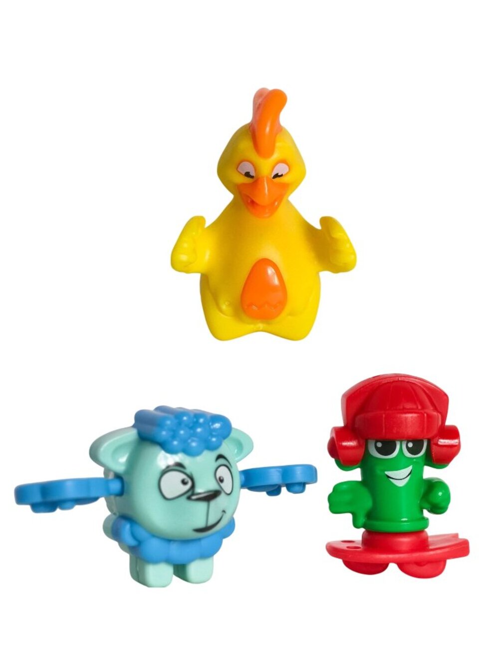 Kinder Egg Joy Mini Figures 3 pc Colorful Cartoon Themed Snap-Together